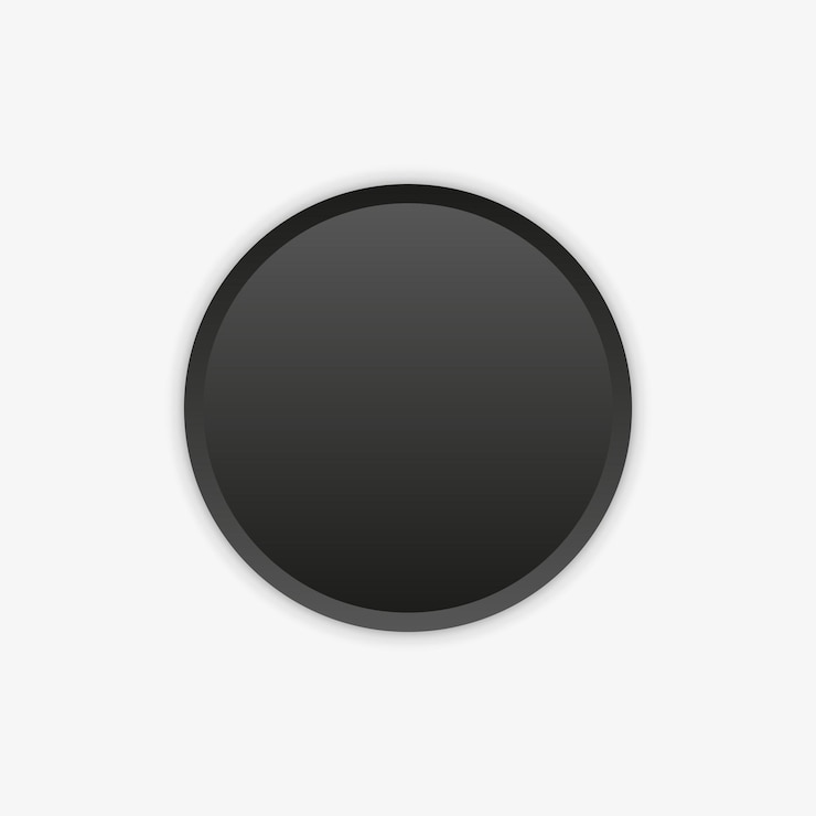 Vetor botão volumétrico preto no estilo neomorfismo