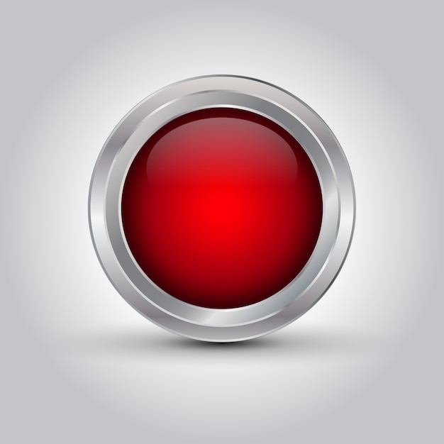 botão web vermelho brilhante ou fundo com sombra
