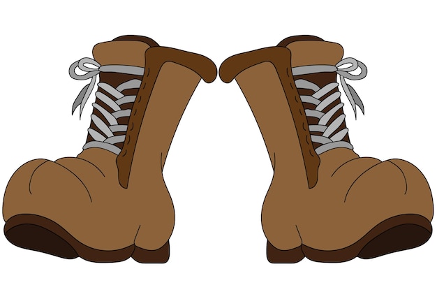Botas de couro marrom design para gráficos vetoriais de oficina de sapatos isolados no fundo branco
