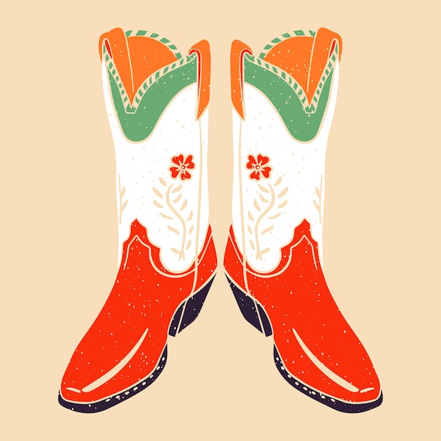 Botas de cowboy. Ilustração vetorial em um estilo simples.