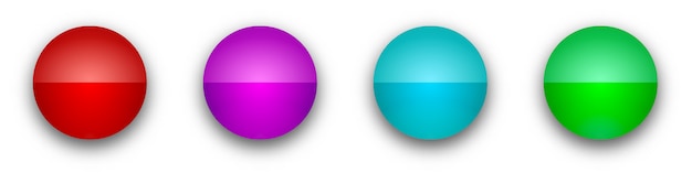 Botões brilhantes redondos. botões brilhantes de cor isolados