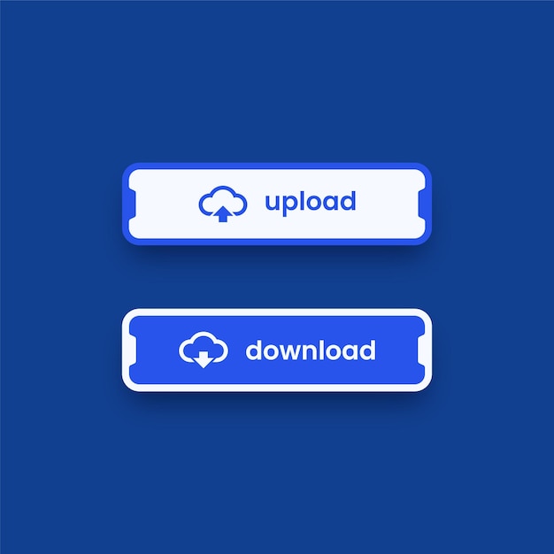 Botões de download e upload da interface do usuário