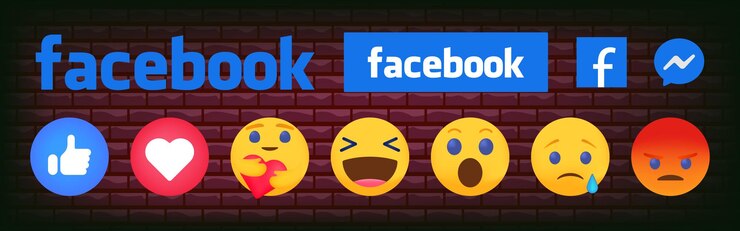 Vetor botões de emoticons do facebook coleção de emoticons reações para rede social reações oficiais do facebook vector de emoticons de reação social do facebook rede isolada em fundo branco editorial
