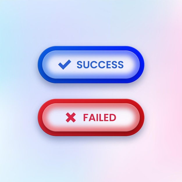 Botões de sucesso e falha