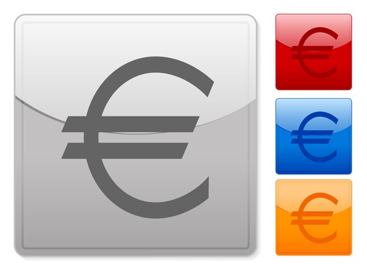 Vetor botões quadrados da web euro