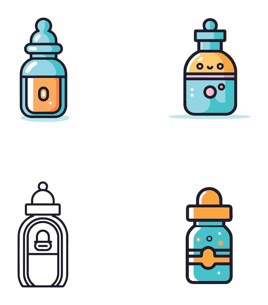 Vetor bottle art ícone de silhueta vetorial ilustrado mínimo plano