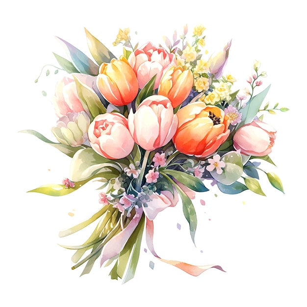 Bouquet de peônias aquarela Dia das Mulheres Dia das Mães casamento vetor