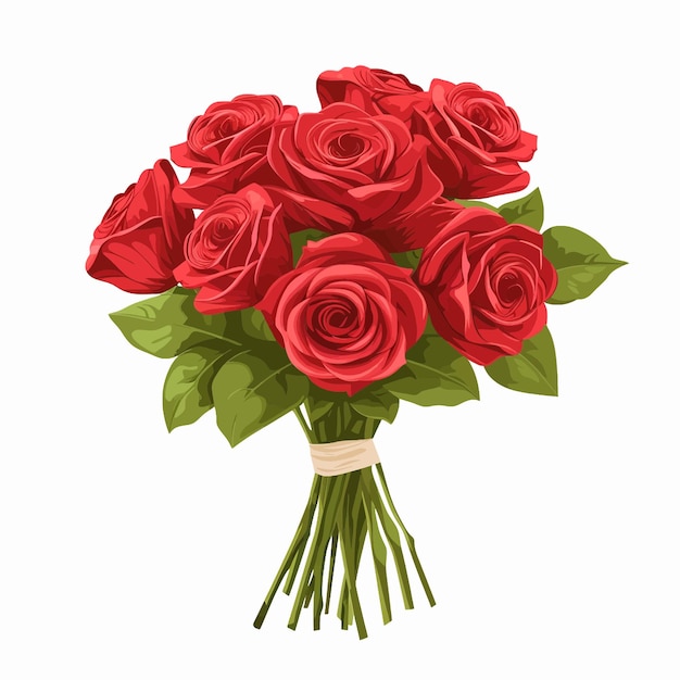 Vetor bouquet de rosas vermelhas dia dos namorados 25