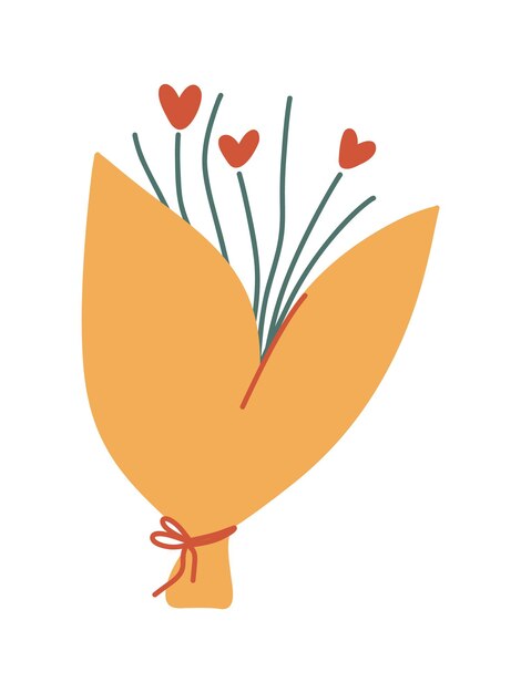 Bouquet em estilo minimalista Estilo plano Abstracção