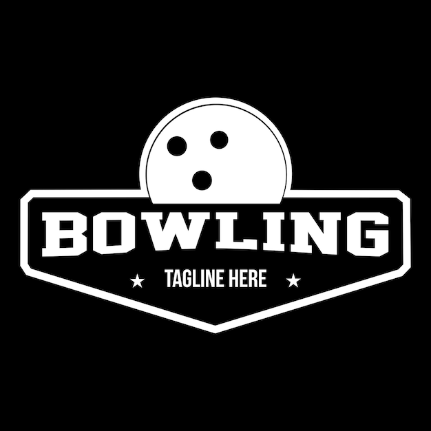 Bowling modelo de design de logotipo de esporte de bowling emblema vetor de torneio de bowling logotipo de distintivo de design