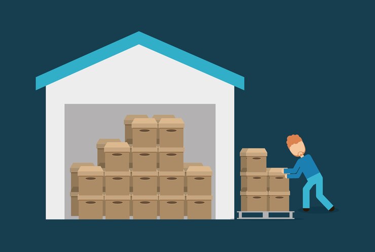 Vetor box package man male avatar entrega ícone de envio