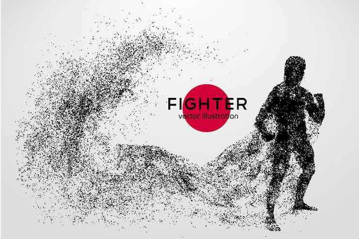 Vetor boxe, silhueta de um boxeador