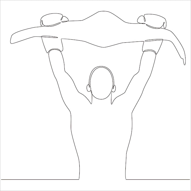 Vetor boxer desenho de linha contínua ilustração de arte de linha vetorial