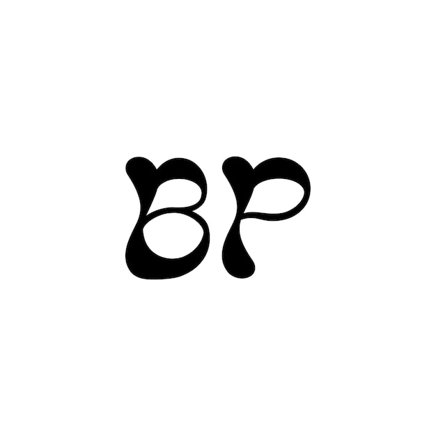 Vetor bp monogram logo design letra texto nome símbolo logotipo monocromático alfabeto caractere logotipo simples