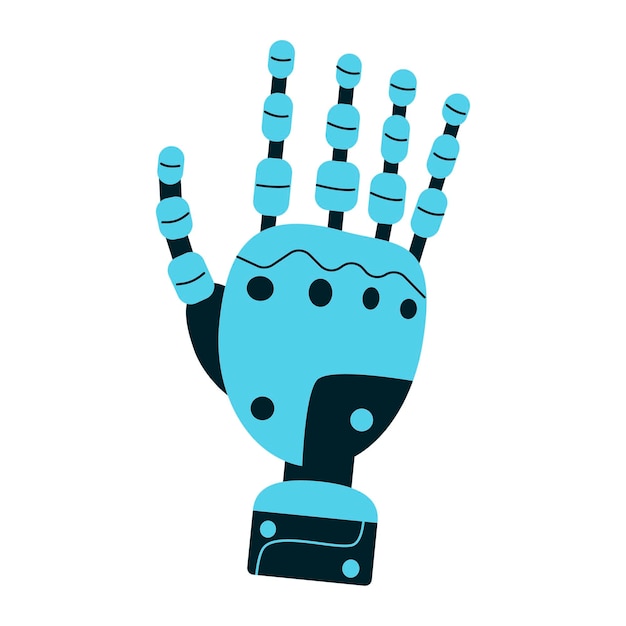 Vetor braço robótico mão mecânica manipulador robô industrial tecnologia industrial moderna e robôs de montagem de fábrica design vetorial transportador