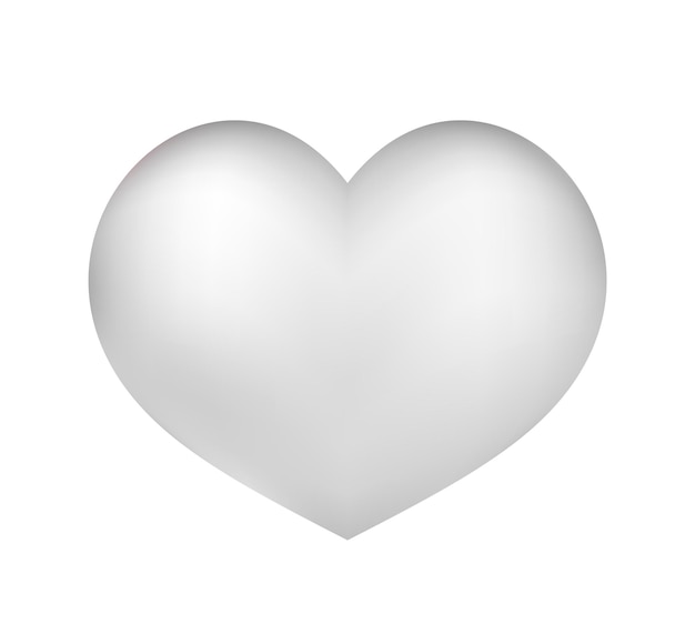 Vetor branco com coração 3d gradiente