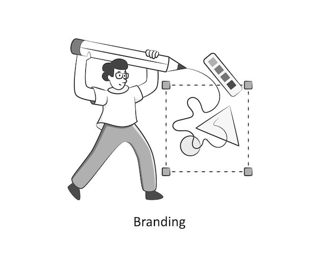 Vetor branding flat style design ilustração vetorial ilustração de estoque