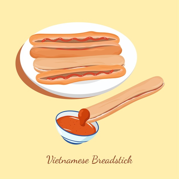Breadstick vietnamita com molho picante
