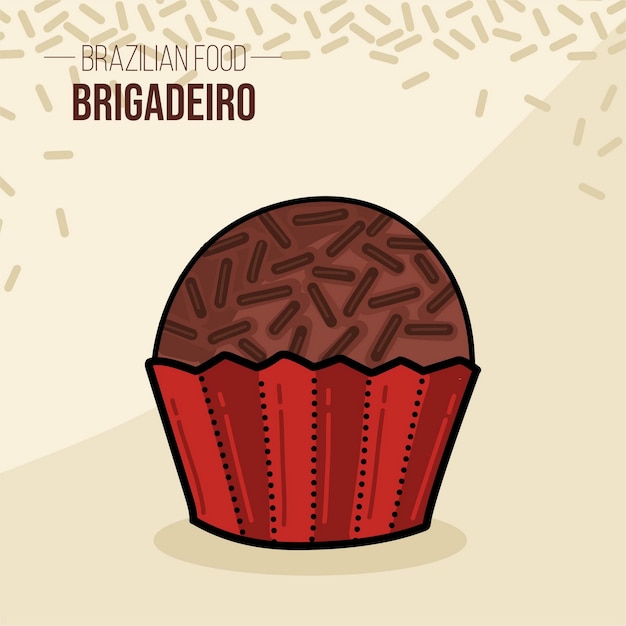Vetor brigadeiro brasil brasil comida brasileira de chocolate