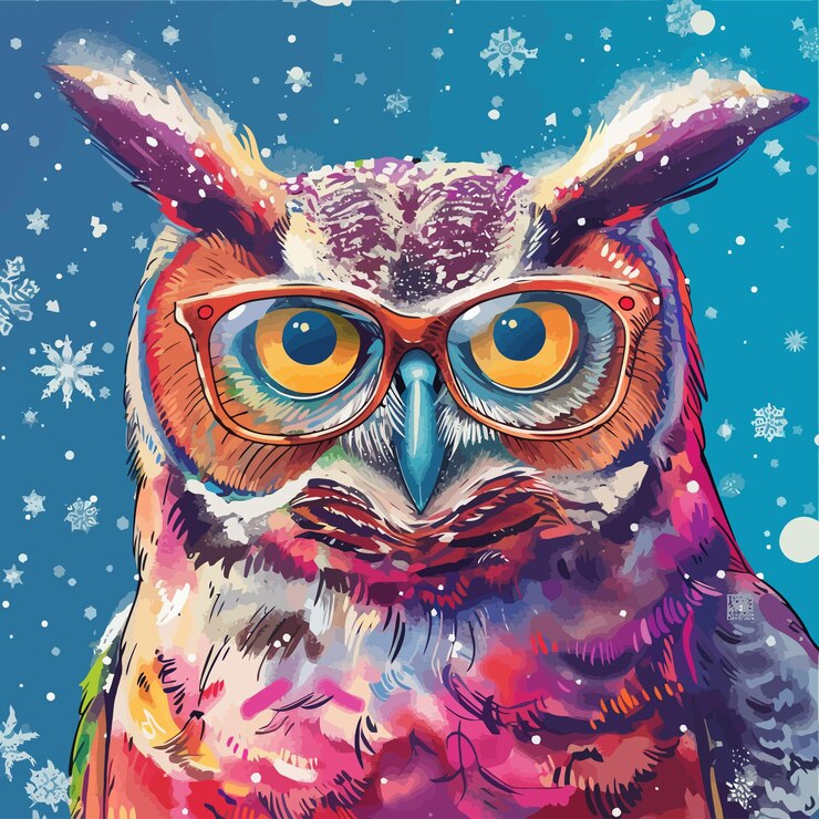 Vetor bright_card_for_your_text_with_image_of_an_owl_