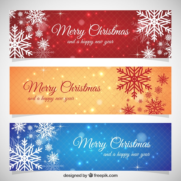 Vetor brilhantes banners merry christmas