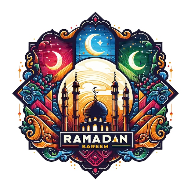 Vetor brilhe as campanhas do ramadão com a criação de logotipos modernos