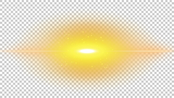 Vetor brilho amarelo com reflexo de lente em padrão transparente branco png ilustração vetorial pronta