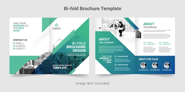 Brochura bifold de negócios corporativos premium vector template