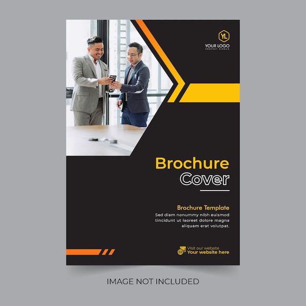 Brochura bifold de negócios, design de capa multiuso de relatório anual moderno ou design limpo de folheto