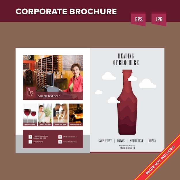 Brochura corporativa de bebidas e bebidas