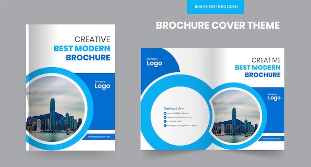 Brochura corporativa de negócios design de capa de livro de relatório anual bifold