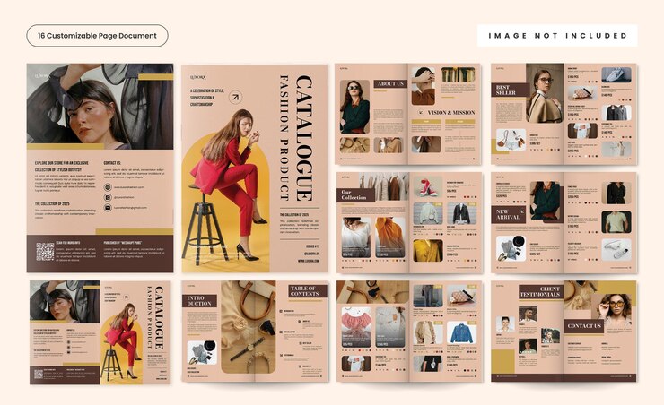 Vetor brochura de catálogo de moda de luxo elegante