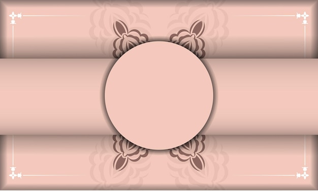 Brochura de cor rosa com padrão de luxo para seu projeto