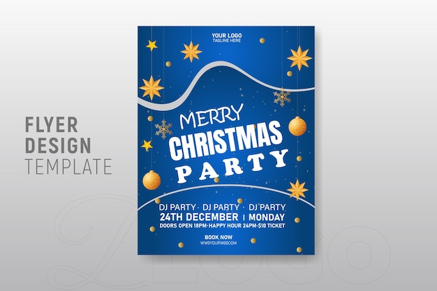Brochura de folheto de Natal ou modelo de folheto de ano novo ilustração vetorial de design de banner de festa