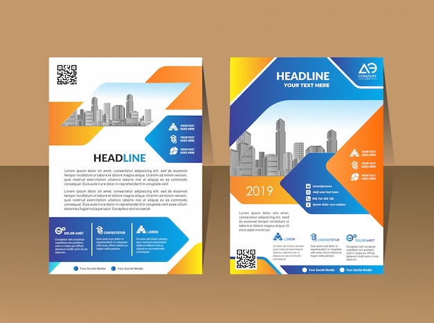 Brochura de negócios background design template flyer layout