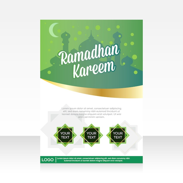 Vetor brochura moderna modelo de ramadan kareem