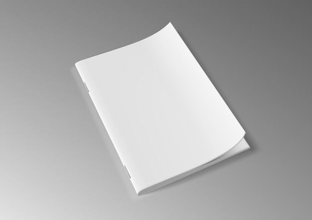 Brochura realista em branco, clara, de papel A4 bifold