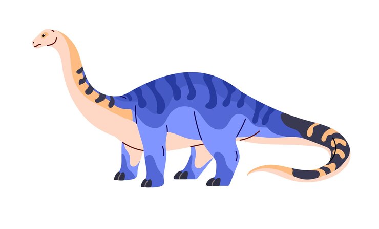 Vetor brontosaurus apatosaurus diplodocus antigo animal da era jurássica grande dinossauro com pescoço longo dino herbívoro gigante paleontologia ilustração vetorial isolada plana em fundo branco