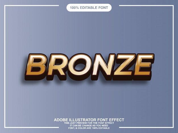 Bronze estilo gráfico em negrito fácil fonte editável