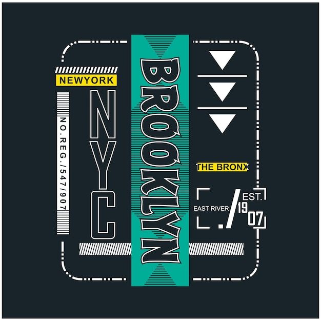 Vetor brooklyn, arte de design de tipografia de nova york