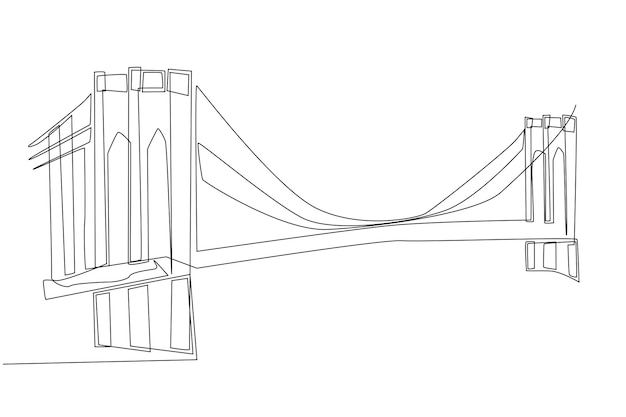 Vetor brooklyn bridge new york estados unidos arte de linha