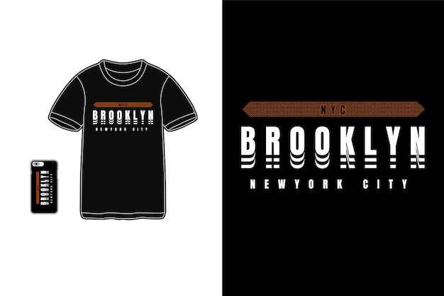 Brooklyn para silhueta de design de camiseta