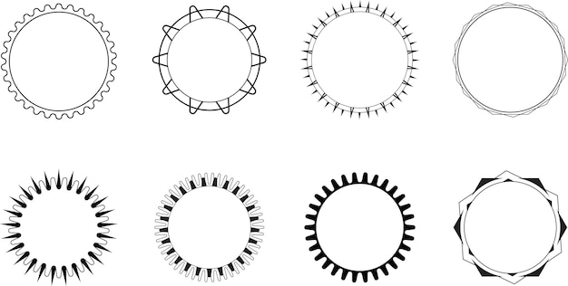 Vetor brush circles grunge (círculos de escovas)