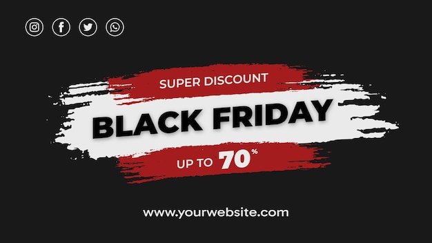 Vetor brush design black friday design para banners publicitários, folhetos e folhetos