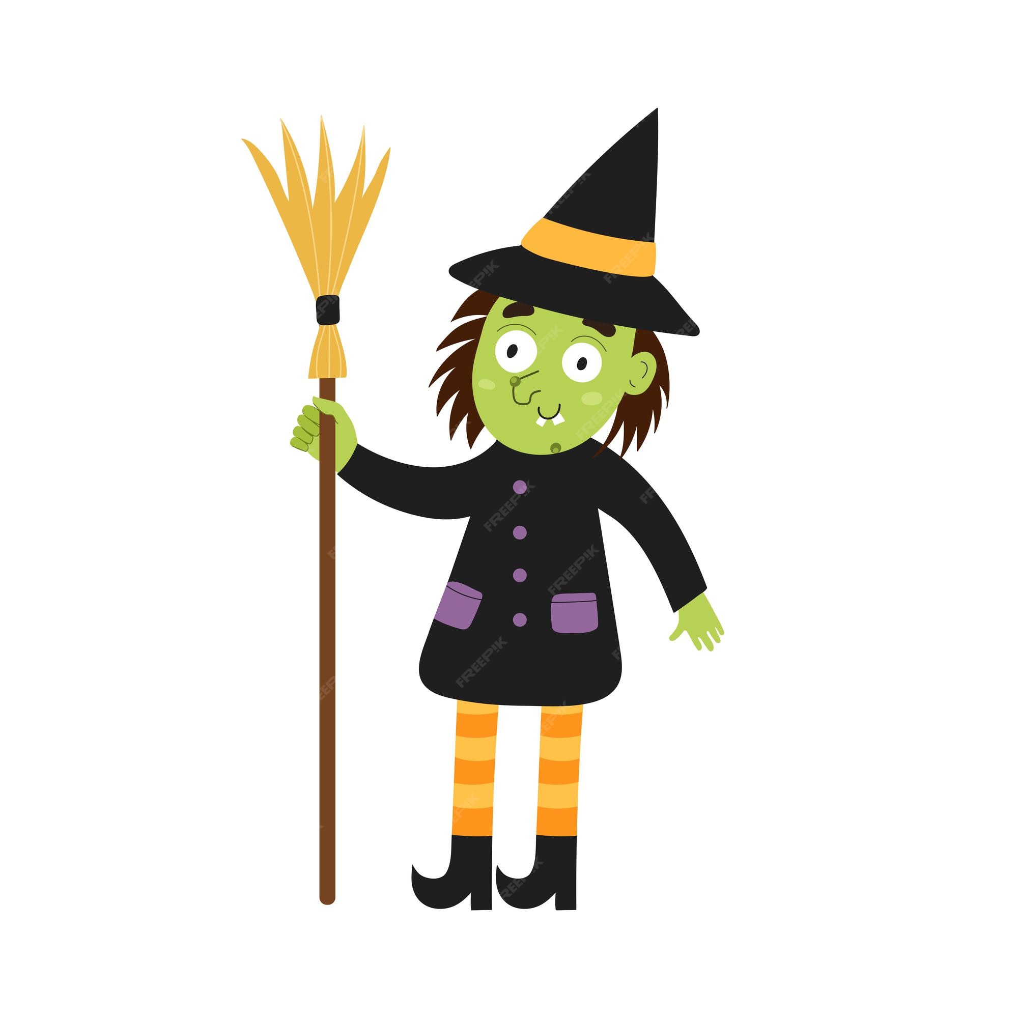 Convite Halloween para crianças de bruxas bonitas