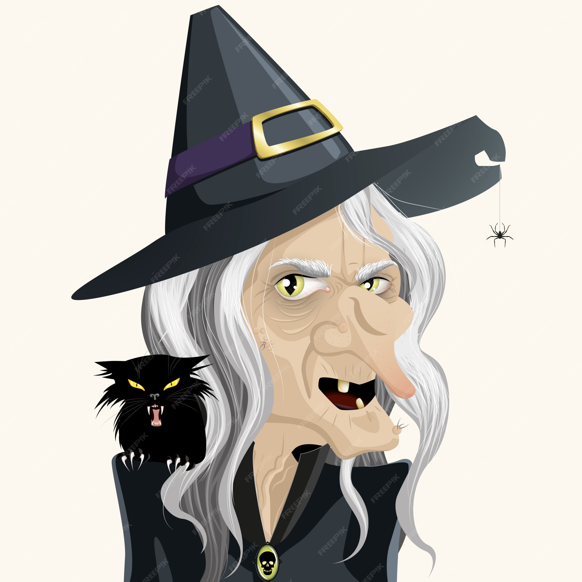 Bruxa feia Vetor Premium