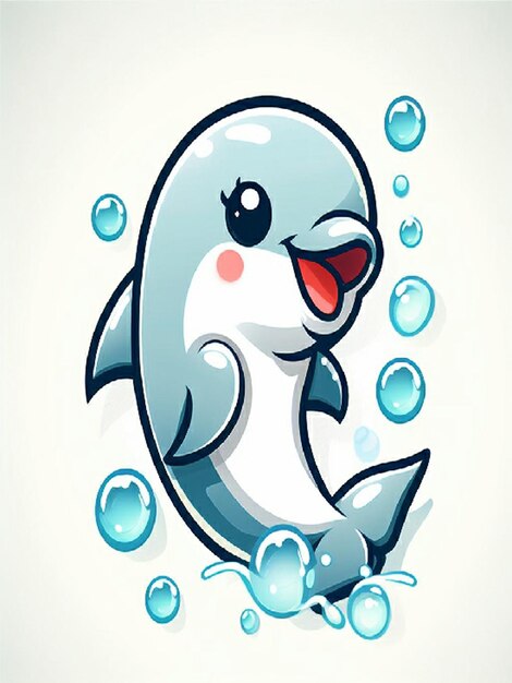 Bubbles the playful dolphin 2 vetor fundo branco