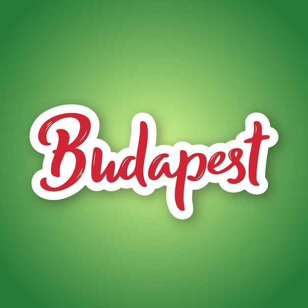 Budapeste desenhada à mão com o nome da capital da hungria