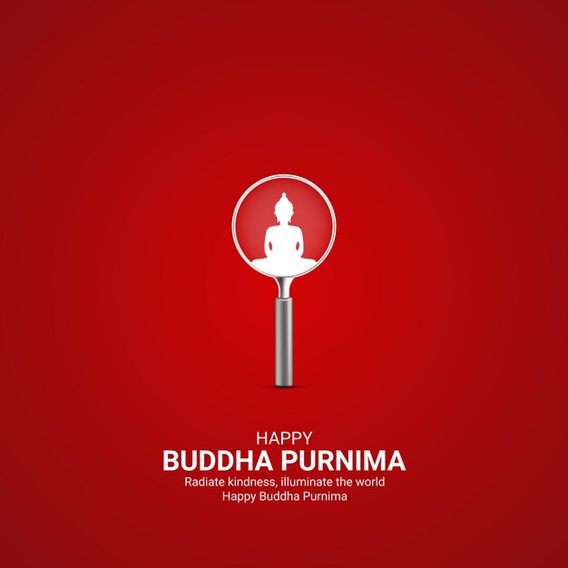 Vetor budha purnima anúncios criativos feliz buddha purnima dia design 23 de maio vetor ilustração 3d