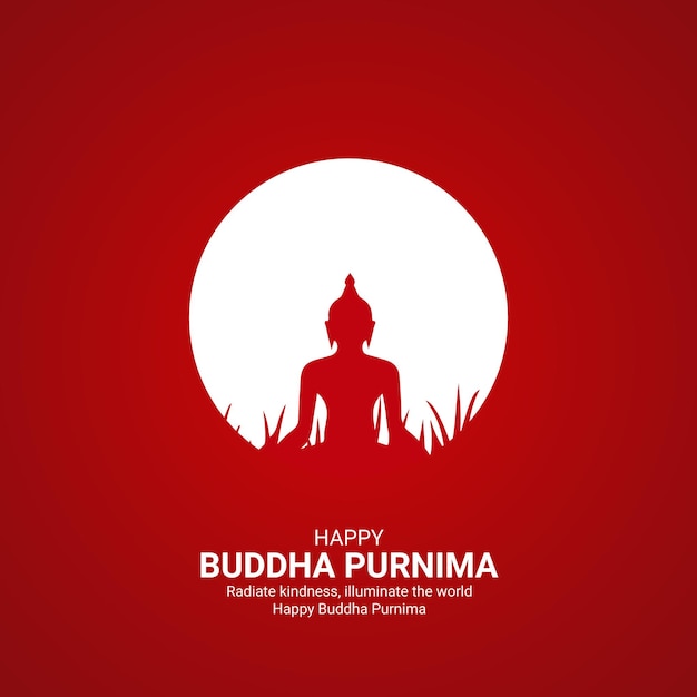 Vetor budha purnima anúncios criativos feliz buddha purnima dia design 23 de maio vetor ilustração 3d